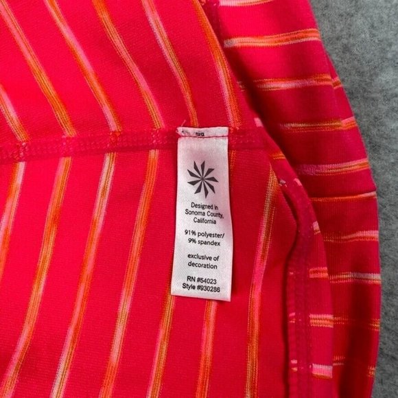 Athleta Womens Tank Top Size XS Lightweight Racerback Orange Striped Space Dye - Picture 6 of 9